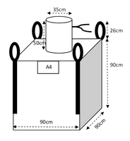 QTY 100 Bulk Bags 90 x 90 x 90cm with Fill Spout 35 x 50cm - SACKMAN