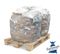 QTY 100 Clear Compactor Sacks, Size : 20 x 34 x 46" Inches Multi Purpose, Box / Holds upto 15kgs | Sackman | Sackman