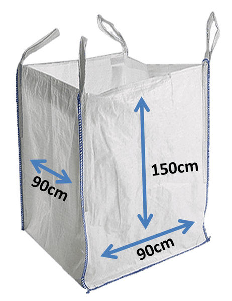 Jumbo Big Bulk Bags 1 Tonne Builders Dumpy Sacks 90cm x 90cm x 150cm FIBC - SACKMAN